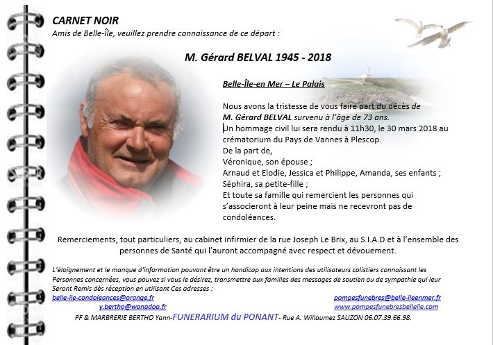 BELVAL Gérard 1945 - 2018