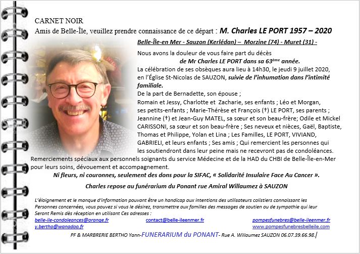 Charles LE PORT 1957 - 2020