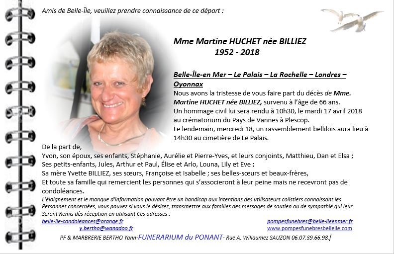 HUCHET Martine 1952 - 2018
