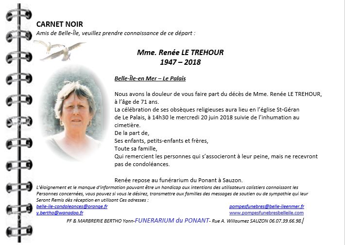 LE TREHOUR Renée 1947 - 2018