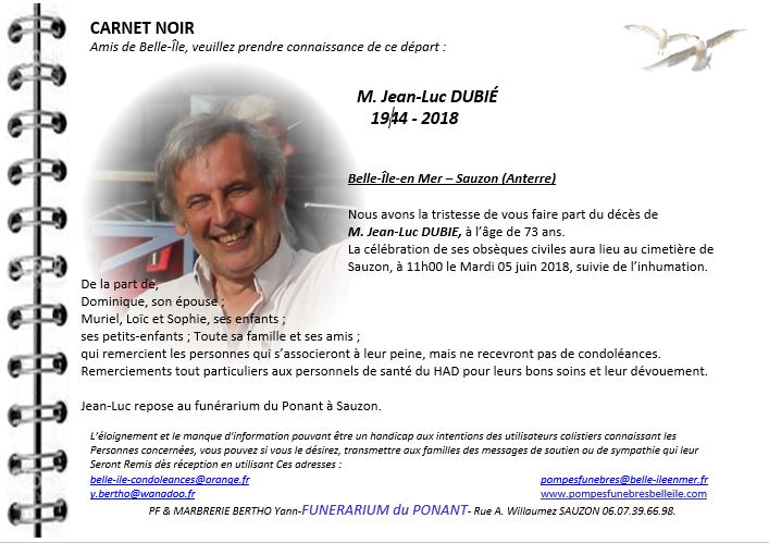 DUBIE Jean-Luc 1944 - 2018