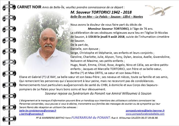 TORTORICI Sauveur 1942 - 2018