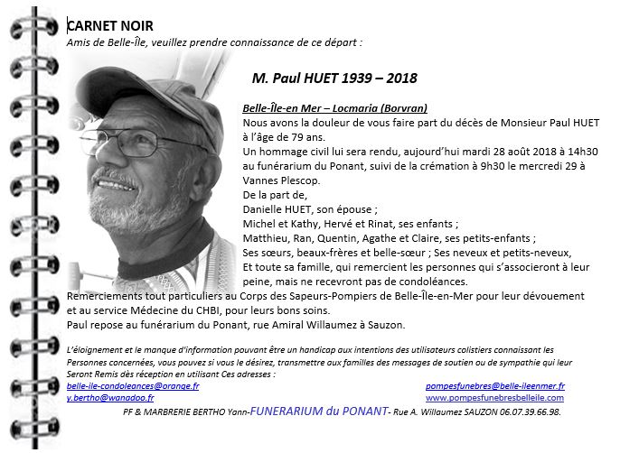 HUET Paul 1939 - 2018