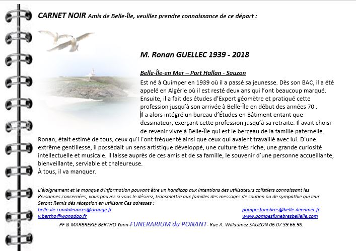 LE GUELLEC Ronan  Gwenaël 1939 - 2018