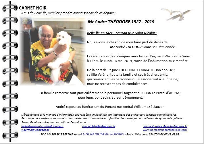THEODORE André 1927 - 2019