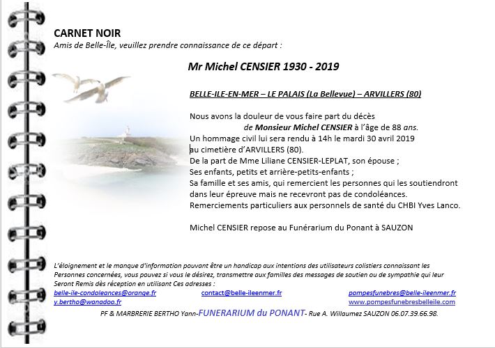 CENSIER Michel 1930 - 2019