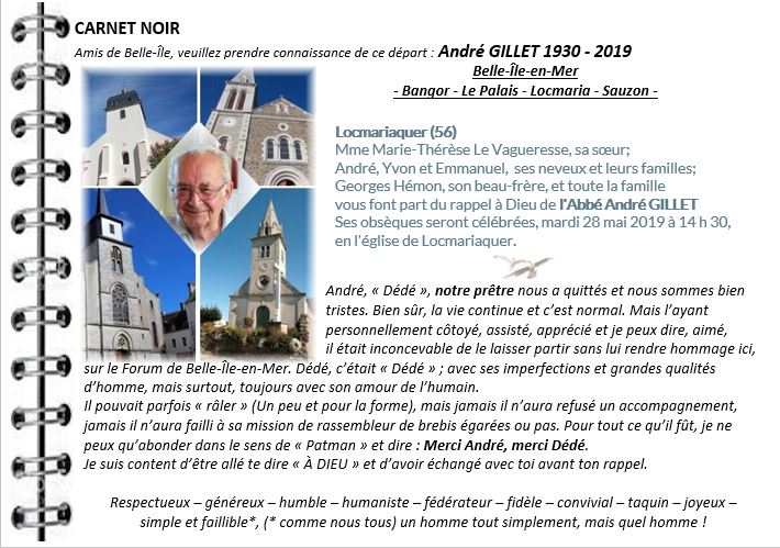 Abbé André GILLET 1930 - 2019