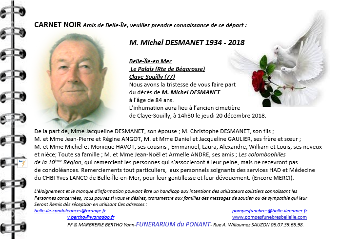 Michel DESMANET 1934 -2018
