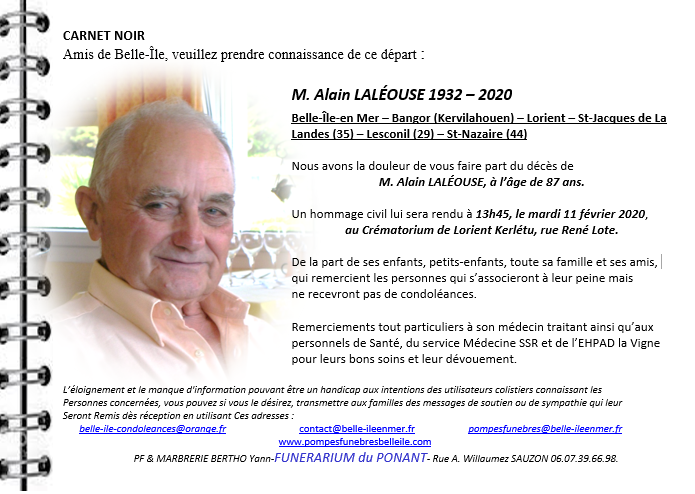 Alain LALÉOUSE 1932 - 2020