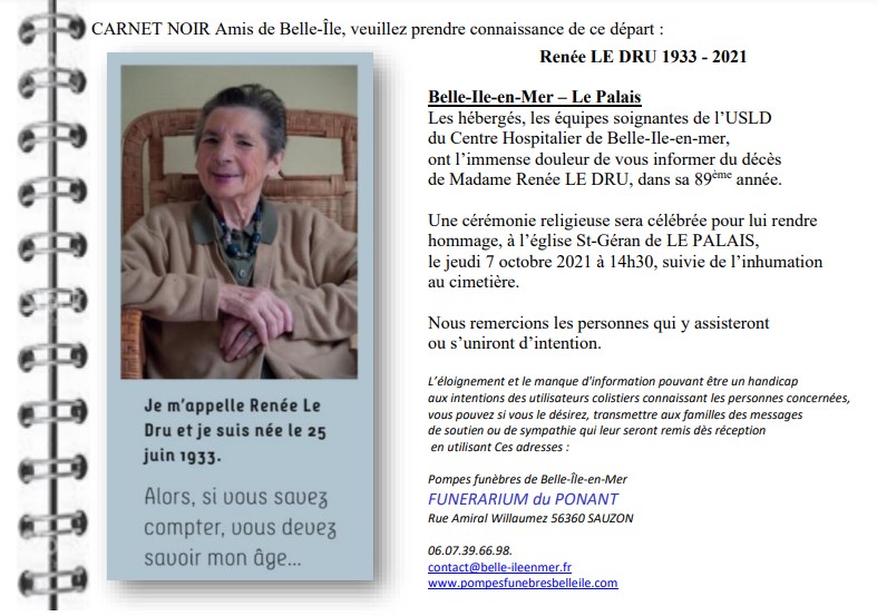 Renée LE DRU 1933 - 2021